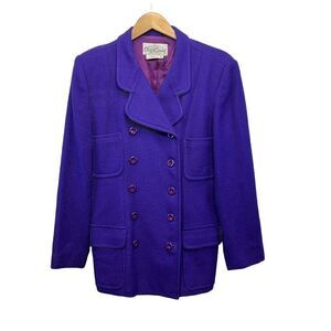Vintage Oleg Cassini Wool Blazer Women 14  Double Breasted Classic Jacket